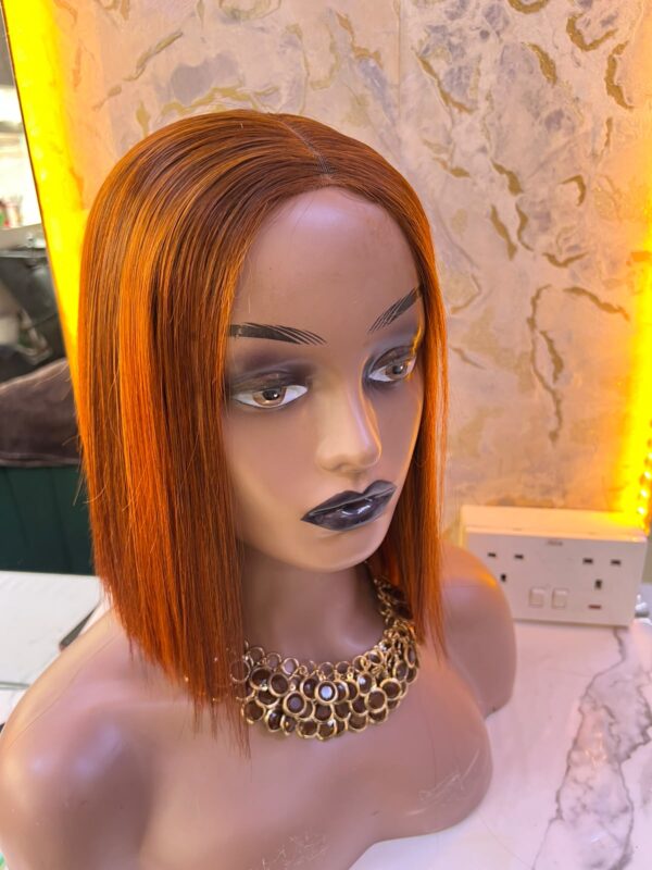 Vietnamese double drawn bob wig KimK closure (Piano Orange)
