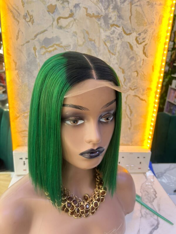 Vietnamese double drawn bob KimK closure (1green)
